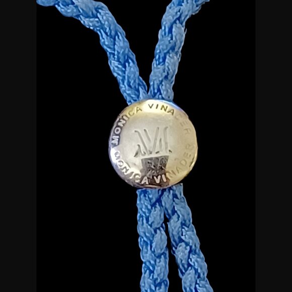 Monica Vinader 925 Sterling Fiji Retired Engravable Bar Adjustable Bracelet OSFM - Picture 4 of 6